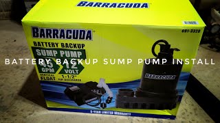 Barracuda Battery Backup Sump Pump Install [upl. by Toole688]