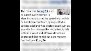 Leung bik the man who beat ip man [upl. by Aylatan]