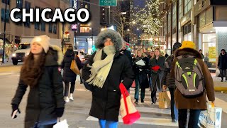 Chicago Christmas Walk ✨ River North Holidays Season Walk on Tuesday  December 3 2024  4K Video [upl. by Siuqcram]