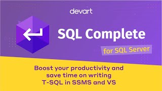 Code completion formatting and refactoring tool for SQL Server  dbForge SQL Complete [upl. by Deehsar]