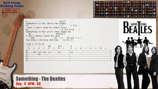 🎸 Something  The Beatles Guitar Backing Track with chords and lyrics [upl. by Ranjiv]