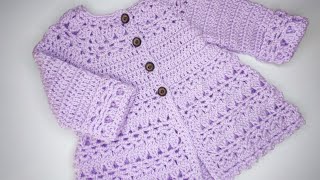 Crochet 84 How to crochet quotEnd of Summer quot baby cardigan  Part 1 [upl. by Liahcim]