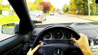 Mercedes C63 AMG Drive in the City POV Onboard Acceleration Driver View V8 Sound W204 [upl. by Killoran140]