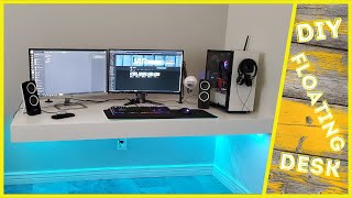 DIY Floating Gaming Desk Build ONLY 100 [upl. by Hakeber]