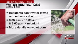 Shenandoah Iowa placed under heavy water restrictions [upl. by Nancie129]