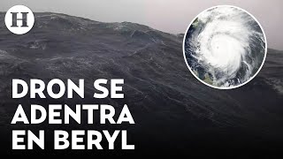 Captan impresionantes olas de 6 metros al interior del Huracán Beryl gracias a un dron marino [upl. by Acessej310]