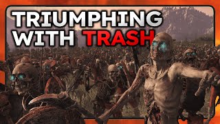 How to Win Battles Using Mostly Trash Units  Zombies  Total war Warhammer 3 [upl. by Rici]