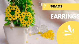 earrings with crystal beads  beads earrings tutorial [upl. by Nace]