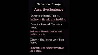 Narration Change ll Assertive Sentence ll Easy Narration Change rules ll [upl. by Roseline]