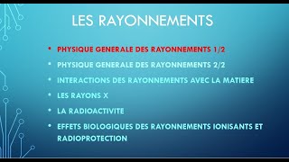 Physique Générale Des Rayonnements 12 [upl. by Eidoj]