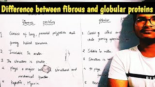 Difference between fibrous and globular proteins  Fibrous and globular protein difference [upl. by Ailemor]