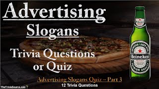 Advertising Slogans  Trivia amp Quiz – 3 [upl. by Yelsek33]