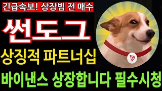 썬도그코인 SUNDOG  긴급속보 상징적 파트너십 바이낸스 상장합니다 상장빔 전 매수 필수시청 코미녀 [upl. by Ahsirak]