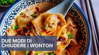 Come Chiudere I Wonton in Due Modi [upl. by Annalise]