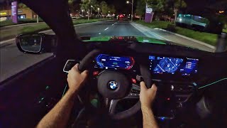 2024 BMW M3 CS POV Night Drive 3D AudioASMR [upl. by Imotas]