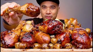 BRAISED CHICKEN DRUMSTICK HONEY GLAIZED OLIVES  MUKBANG ASMR  MATAMIS ADOBONG MANOK  ALFIE EATS [upl. by Nahtan527]