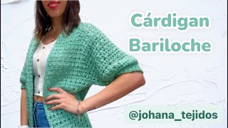 Cárdigan Bariloche Tejido a crochet Sin costuras Top down Una sola pieza Tutorial paso a paso [upl. by Sirtimid]