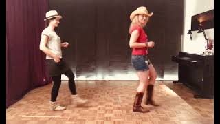 Border Town Bar Line Dance with Lucie Lu  Alex [upl. by Ahsoj]