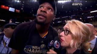 Kevin Durant after winning first nba championship NBA FINALS  6122017 [upl. by Ahsito]