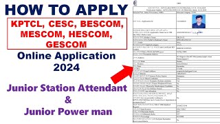 Junior powerman amp Junior station Attendant Online application kptcl [upl. by Gerbold]