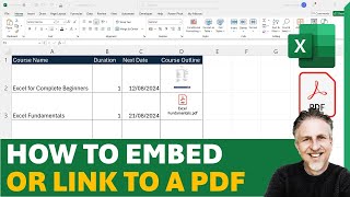 How to Insert a PDF in Excel  Open or Link PDFs in an Excel Cell Without Software [upl. by Shanleigh]