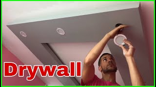 How to make a floating ceiling in Gypsum Board with led lights [upl. by Hessler]