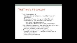 Classical Test Theory 1 Introduction [upl. by Lladnik]