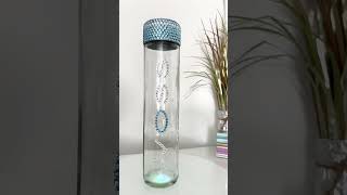 VOSS BLUE GLASS WATER BOTTLE Preciosa crystalembellished luxury blingedout bottle [upl. by Dorena]