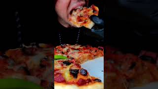 ASMR eating homemade Cheesy pizza [upl. by Ysdnyl]