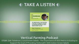 Vertical Farming Podcast  S7E89 Zale Tabakman  Local Grown Salads  The Importance of Unit [upl. by Latsyek]