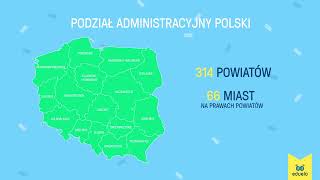 Podział administracyjny Polski  Geografia Klasa V  VIII  Eduelo [upl. by Berey]