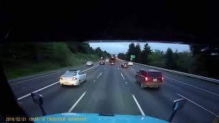 Semi truck crash I5 MultiVehicle Pileup 1080p Dash Cam Footage [upl. by Chance]