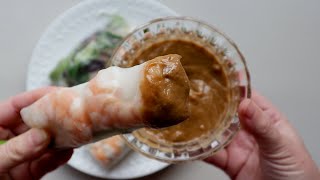 Vietnamese Pork amp Shrimp Spring Rolls with Peanut Sauce Gỏi Cuốn Tôm Thịt [upl. by Salangia]