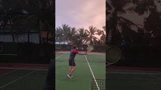 Tennis sunset tennislife tennis tennisindonesia tennisplayer tennispapuakonimerauke [upl. by Edalb318]