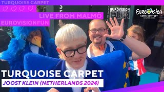 Turquoise Carpet 2024  Joost Klein Netherlands  Eurovisionfun [upl. by Dlarrej]