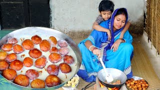 নরম তুলতুলে সুজির এই ভাজা রসমালাই রেসিপি মুখে দিলেই মিলিয়ে যাবে  Rosmalai Recipe Village Food [upl. by Ahtelrac893]