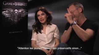 Game of thrones DAVOS amp MELISANDRE Liam Cunningham amp Carice van Houten Interview CinéFilou [upl. by Natsud]