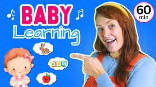 First Words amp Gestures  Clapping Waving Pointing amp Singing  Hop Little Bunnies  Baby Learning [upl. by Santiago958]