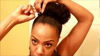 HOW I ACHIEVE A HIGH BUN NATURAL HAIR HOTD [upl. by Ettessil907]