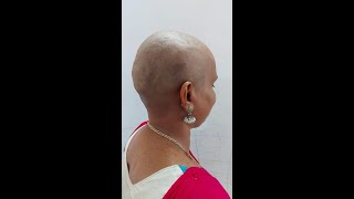 Indian women headshave latest new headshave Buzzcut barbershop Baldbeauty baldbaldi mundan [upl. by Langley948]