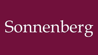 How to Pronounce Sonnenberg Correctly in German [upl. by Hildegard]