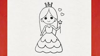 dessin facile  comment dessiner une princesse disney kawaii  dessin kawaii  dessins facile [upl. by Leonerd940]