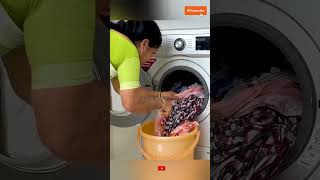 short washing machin clothes hack viral shorts [upl. by Nwahsel]