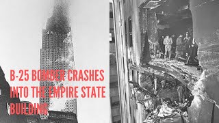 B25 Bomber crashed into the Empire State building 1945 [upl. by Namron]