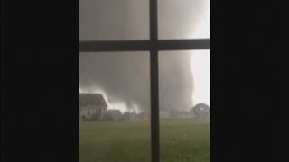 US storm footage Tornado filmed making landfall in Illinois [upl. by Zsazsa]