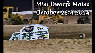 Sportsman amp Masters Mini Dwarf Mains At Central Arizona Raceway 102624 [upl. by Farro487]