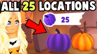 All 25 Purple Pumpkin Locations in Adopt Me DIFFICULT [upl. by Magdalen425]