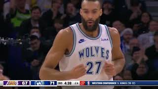 Rudy Gobert réalise un doubledouble et les Timberwolves vole le match aux Lakers   31122023 [upl. by Anerbas922]