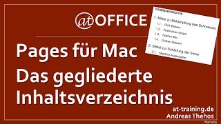 Inhaltsverzeichnis mit nummerierter Gliederung  Pages  MacTutorial [upl. by Prima]