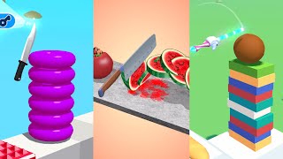 Slice It All vs Fruit Slicer vs Slice Master Very Satisfying And Relaxing ASMR Slicing Game [upl. by Down]